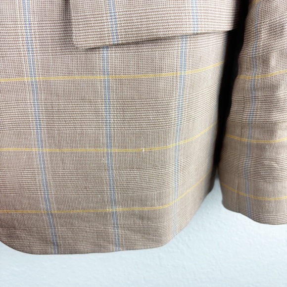 A.L.C. Donovan Plaid Linen Oversized Blazer Jacket Tawny Tan Size 8 Casual - Picture 8 of 8